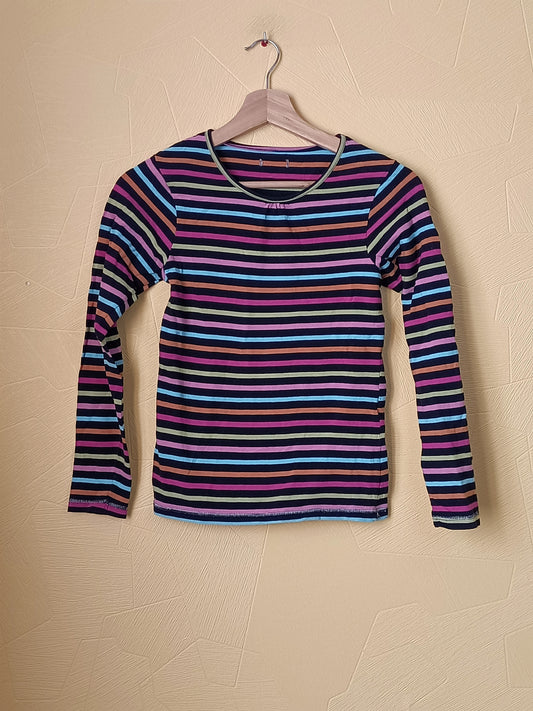 T-shirt manches longues rayé multicolore Taille 10/12 Ans