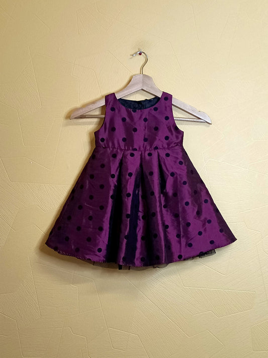 Robe sans manche rose à pois noirs Taille 23 Mois