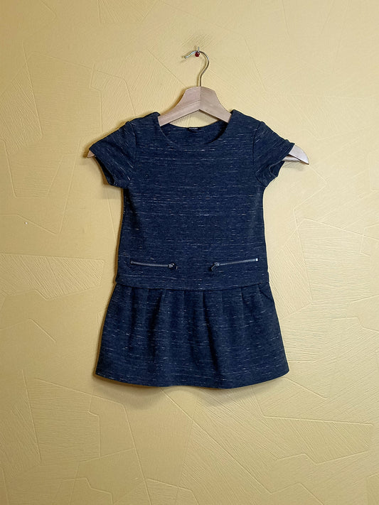 Robe manches courtes zippée Kiabi grise Taille 4 ans