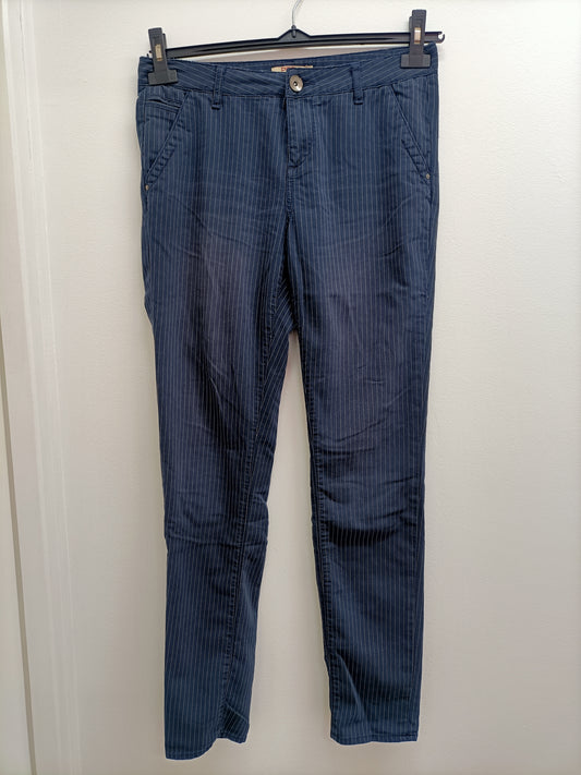 Pantalon DDP bleu marine rayé Taille 38