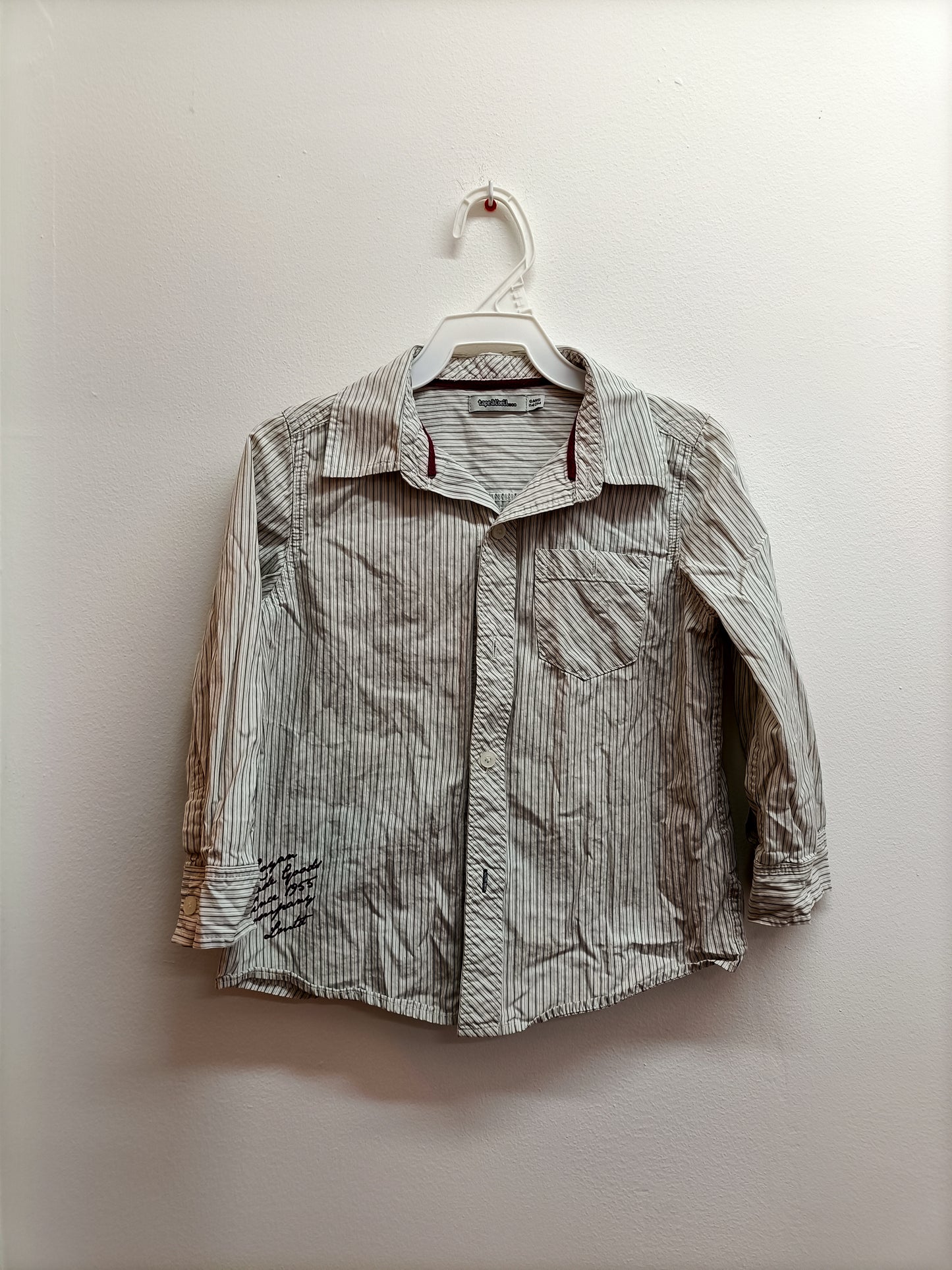 Chemise Tape à l'Œil blanche rayée Taille 6 Ans