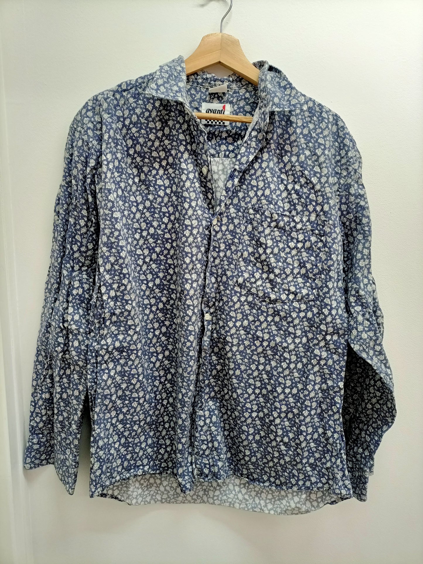 Chemise manches longues Avanti bleue à fleurs Taille XL