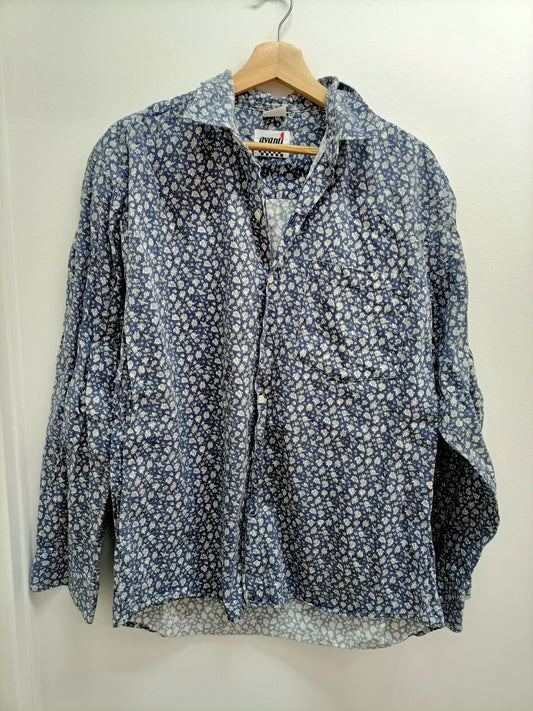 Chemise manches longues Avanti bleue à fleurs Taille XL