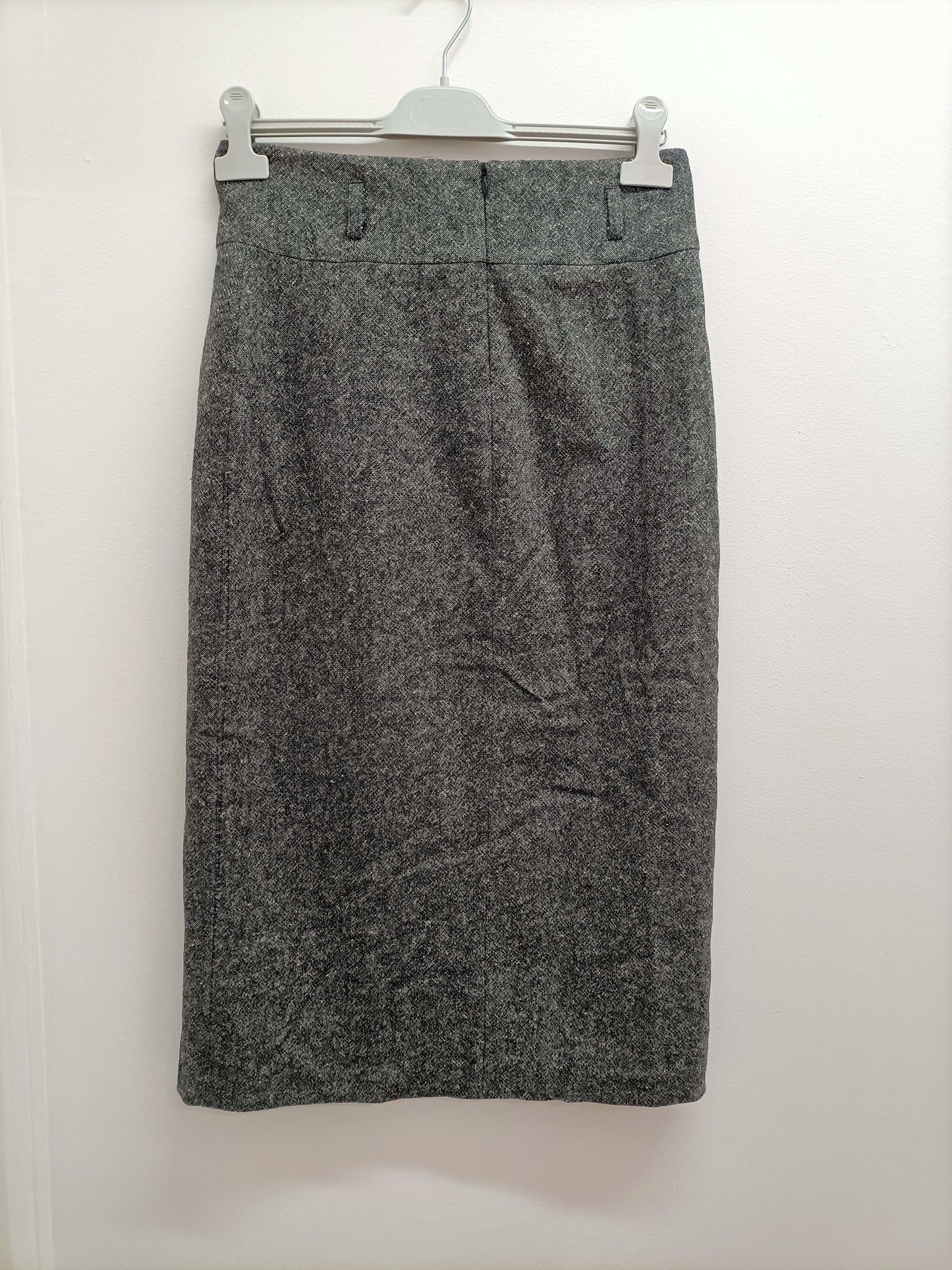 Jupe mi-longue un 1 deux 2 trois 3 grise chinée Taille 38