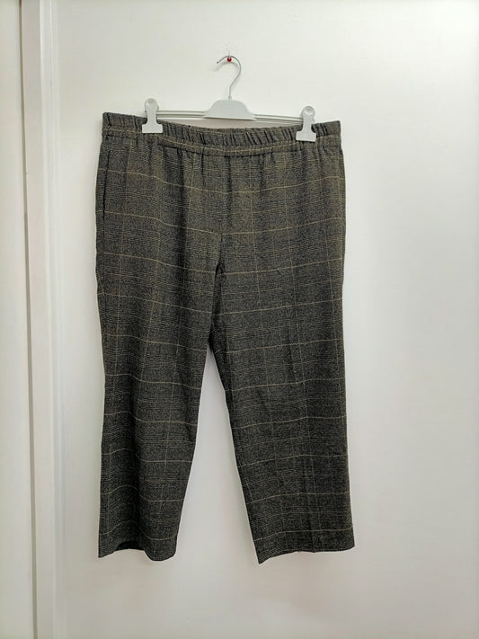 Pantalon Ulla Popken marron à carreaux Taille 50