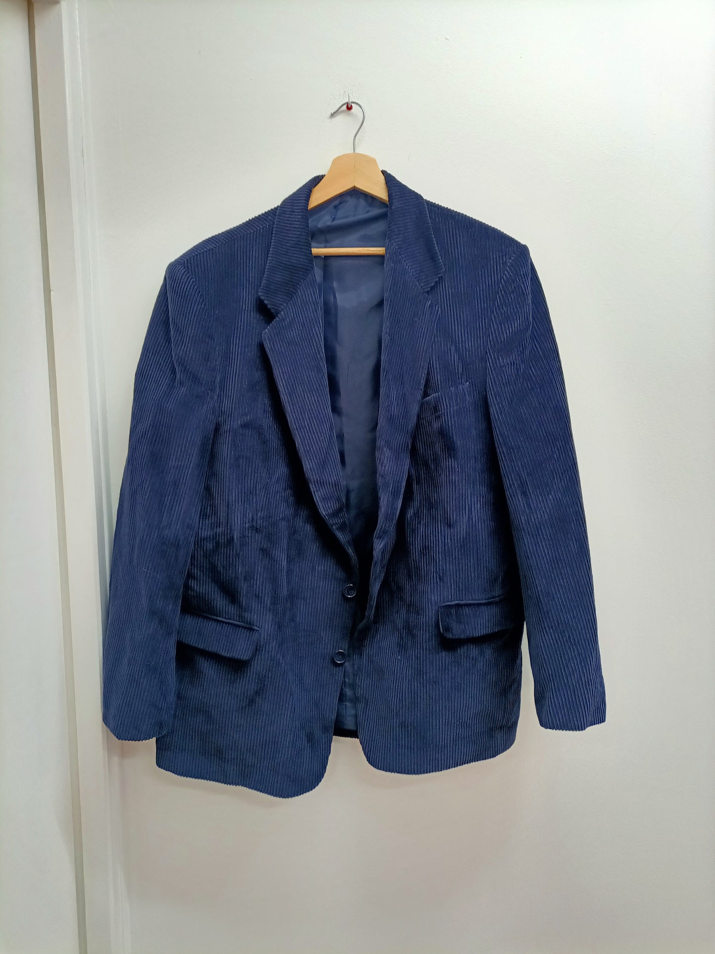 Veste en velours côtelé Cosserat bleue marine Taille 58