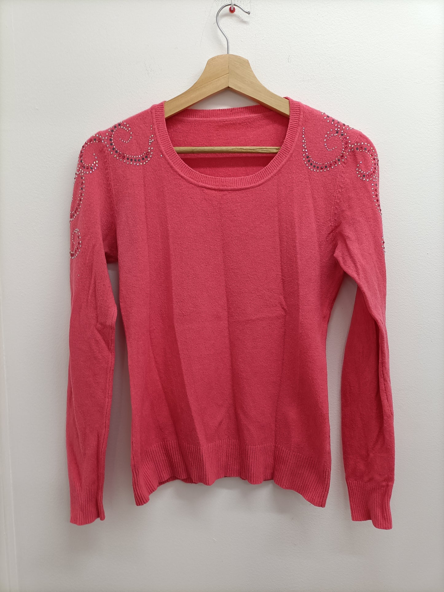 Pull fin avec strass corail Taille S