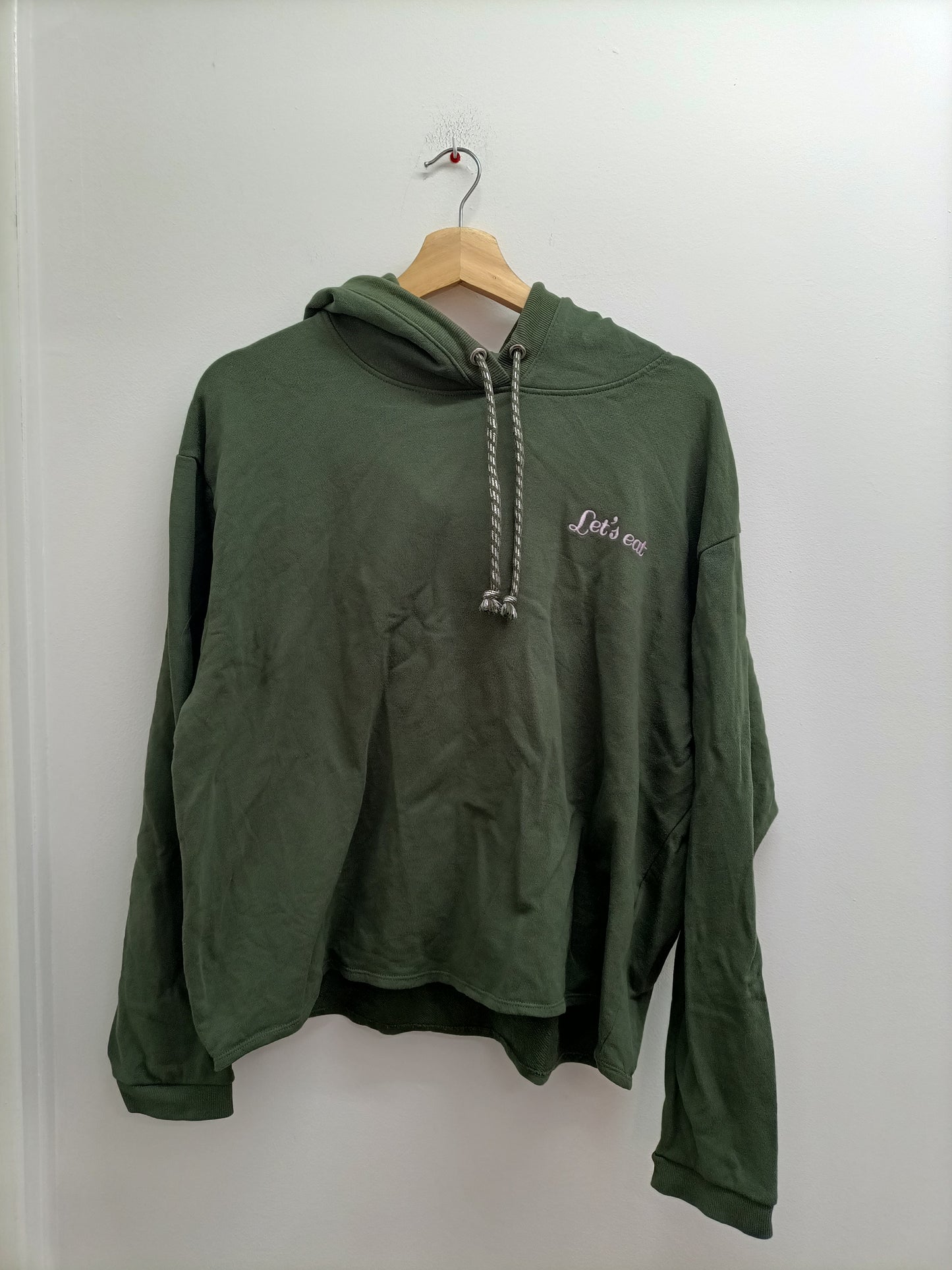 Sweat court à capuche Kiabi kaki Taille XL