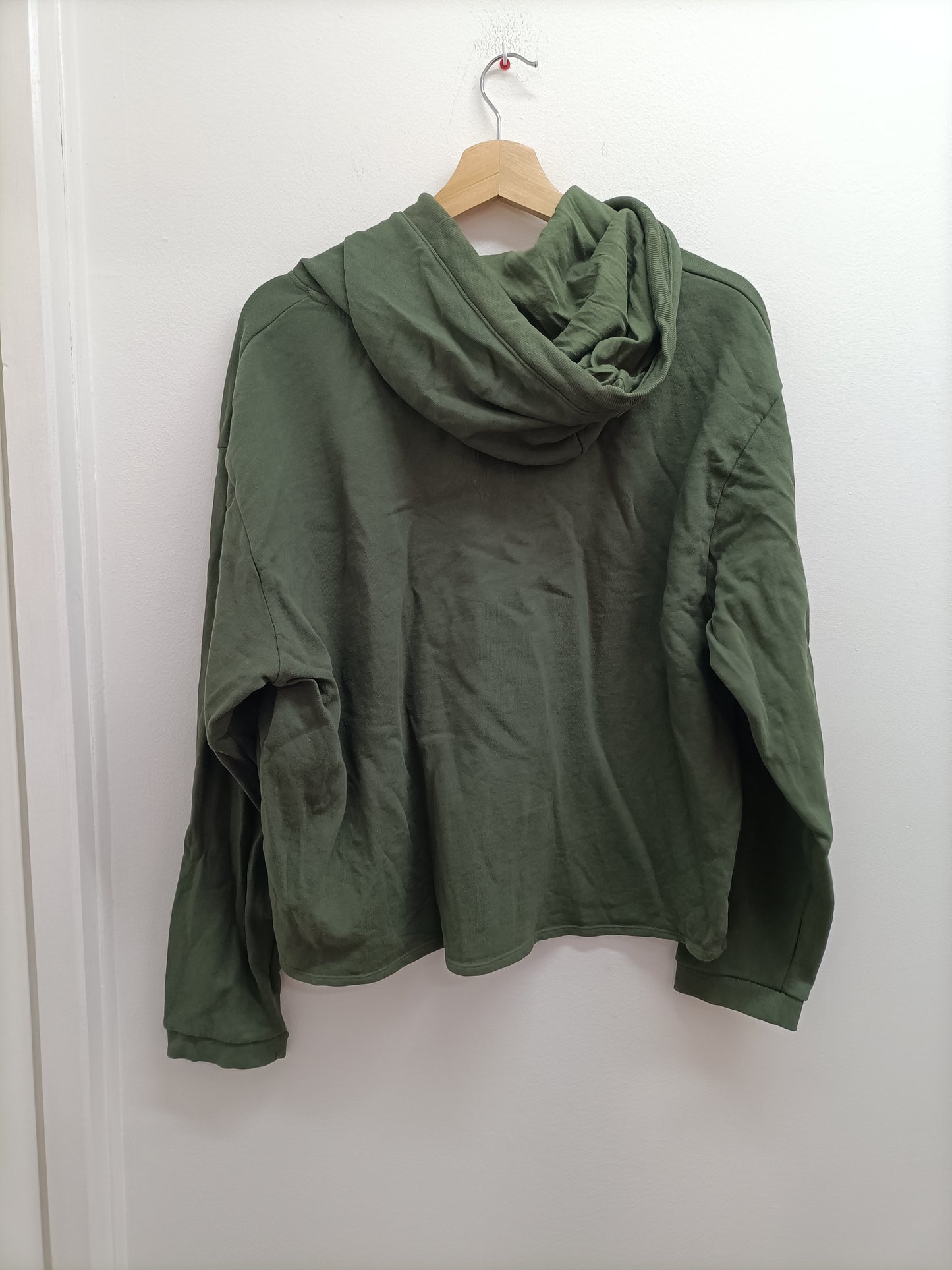 Sweat court à capuche Kiabi kaki Taille XL