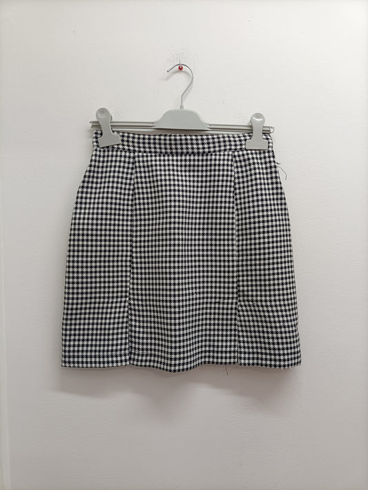 Jupe motifs "pied de poule" noire et blanche Taille 38