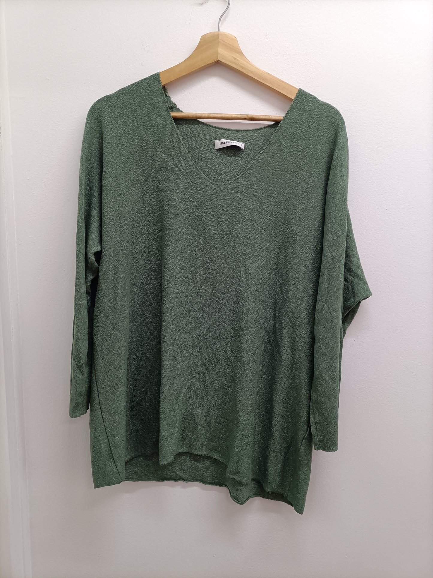 Pull Nina Kendosa vert pastel manches 3/4 Taille XL