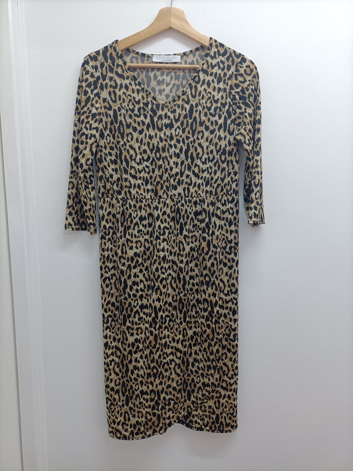 Robe manches 3/4 Exposure imprimée léopard Taille M