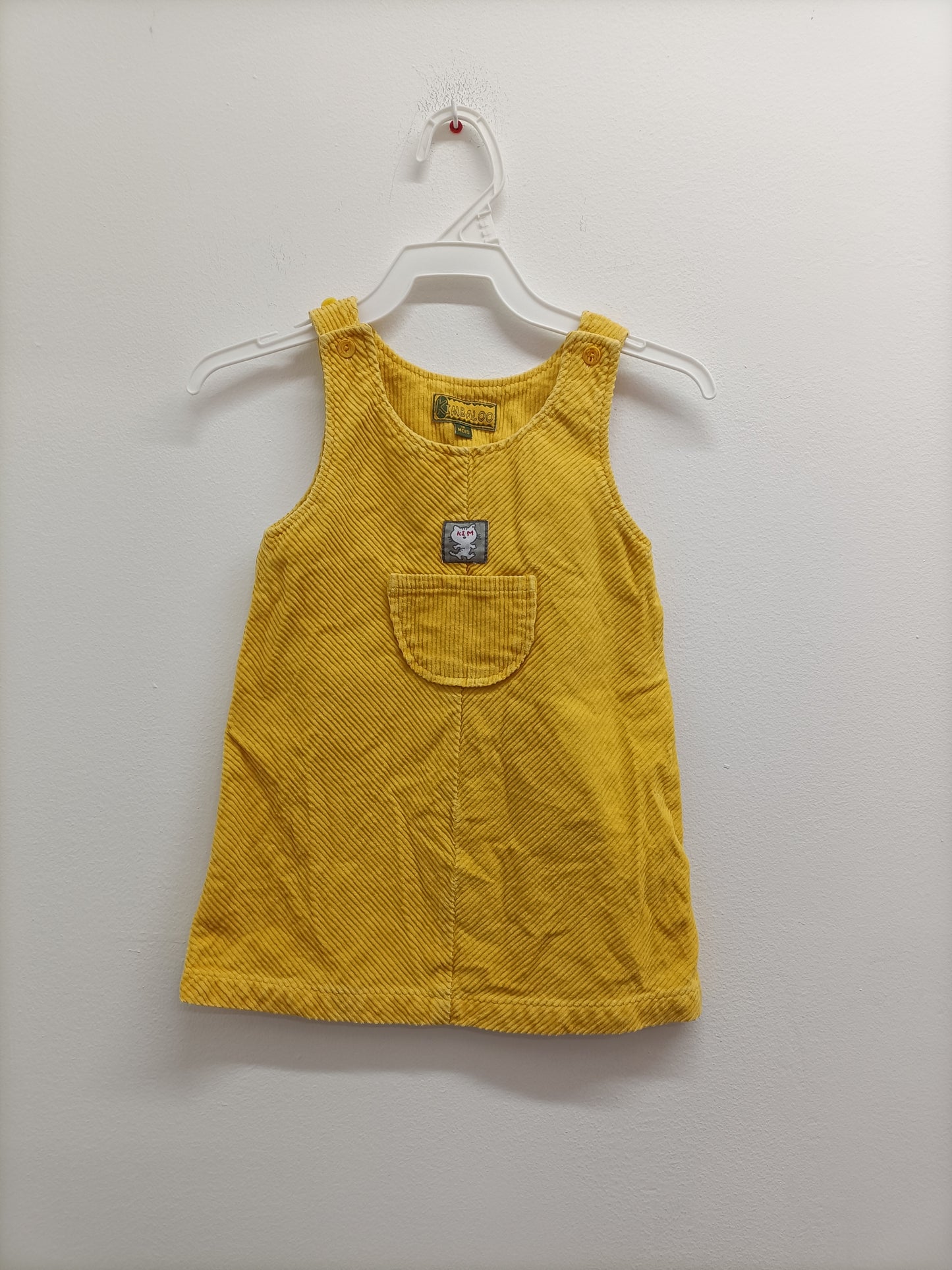 Robe sans manche en velours côtelé Kimbaloo jaune Taille 18 Mois