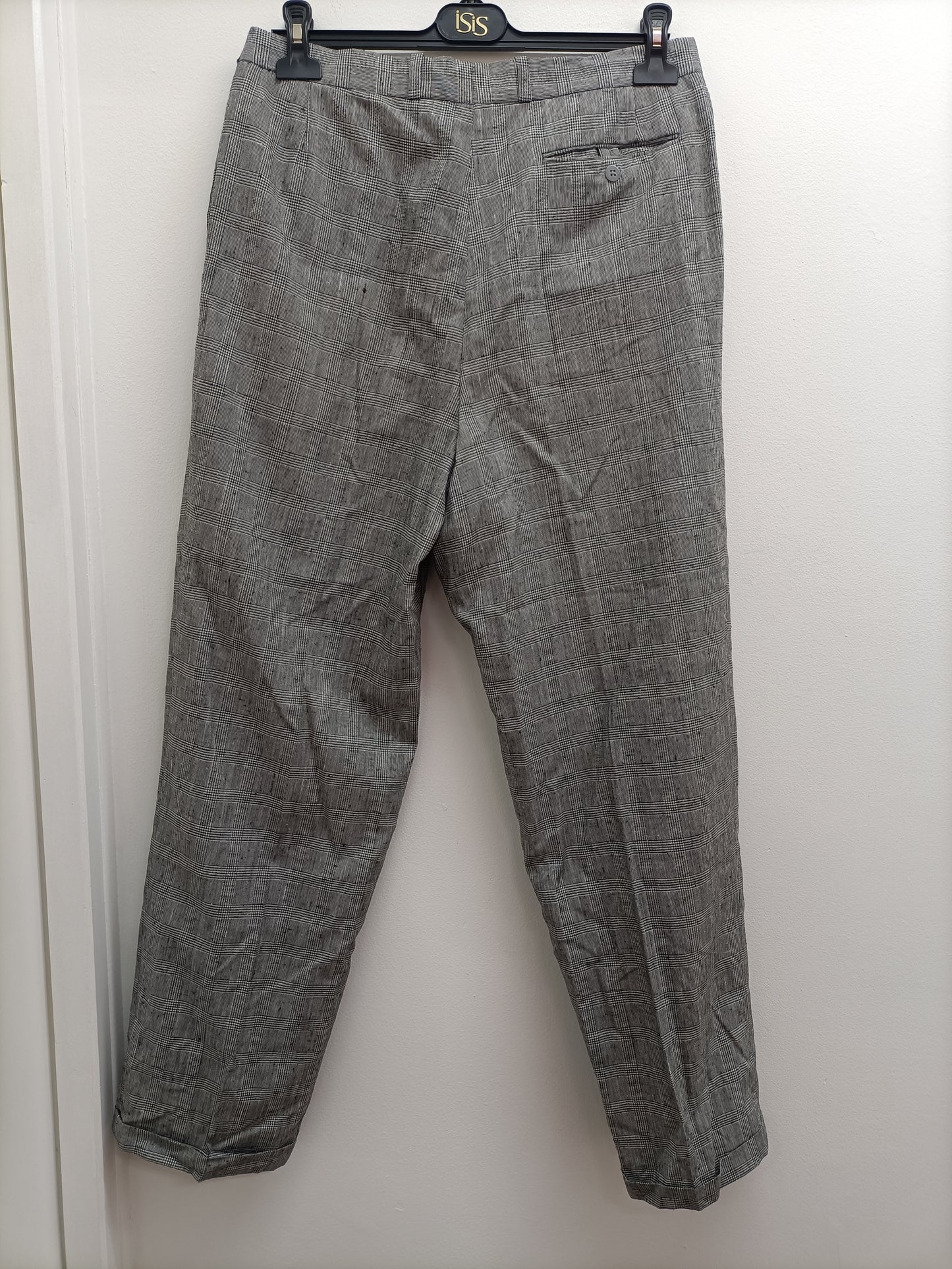 Pantalon à carreaux noirs et blancs Taille 42