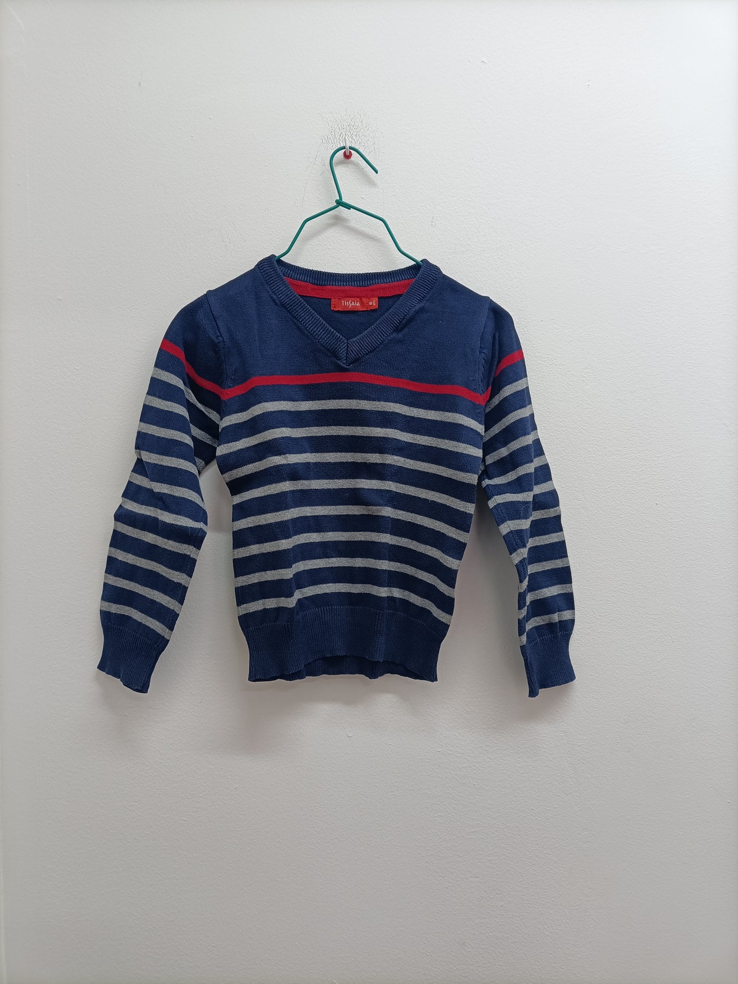 Pull fin Tissaia bleu marine rayé Taille 6 Ans
