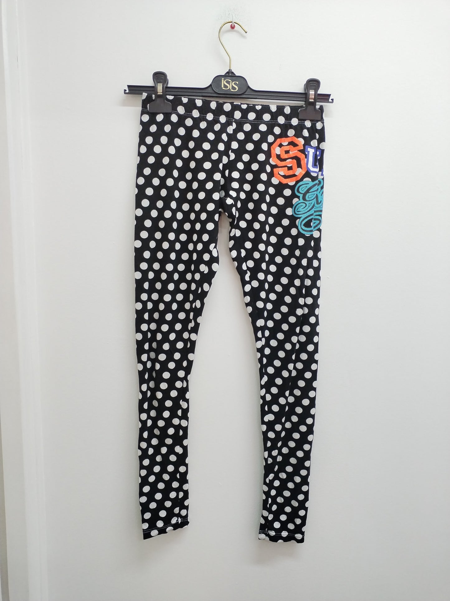 Legging noir à pois blancs Taille 14 Ans
