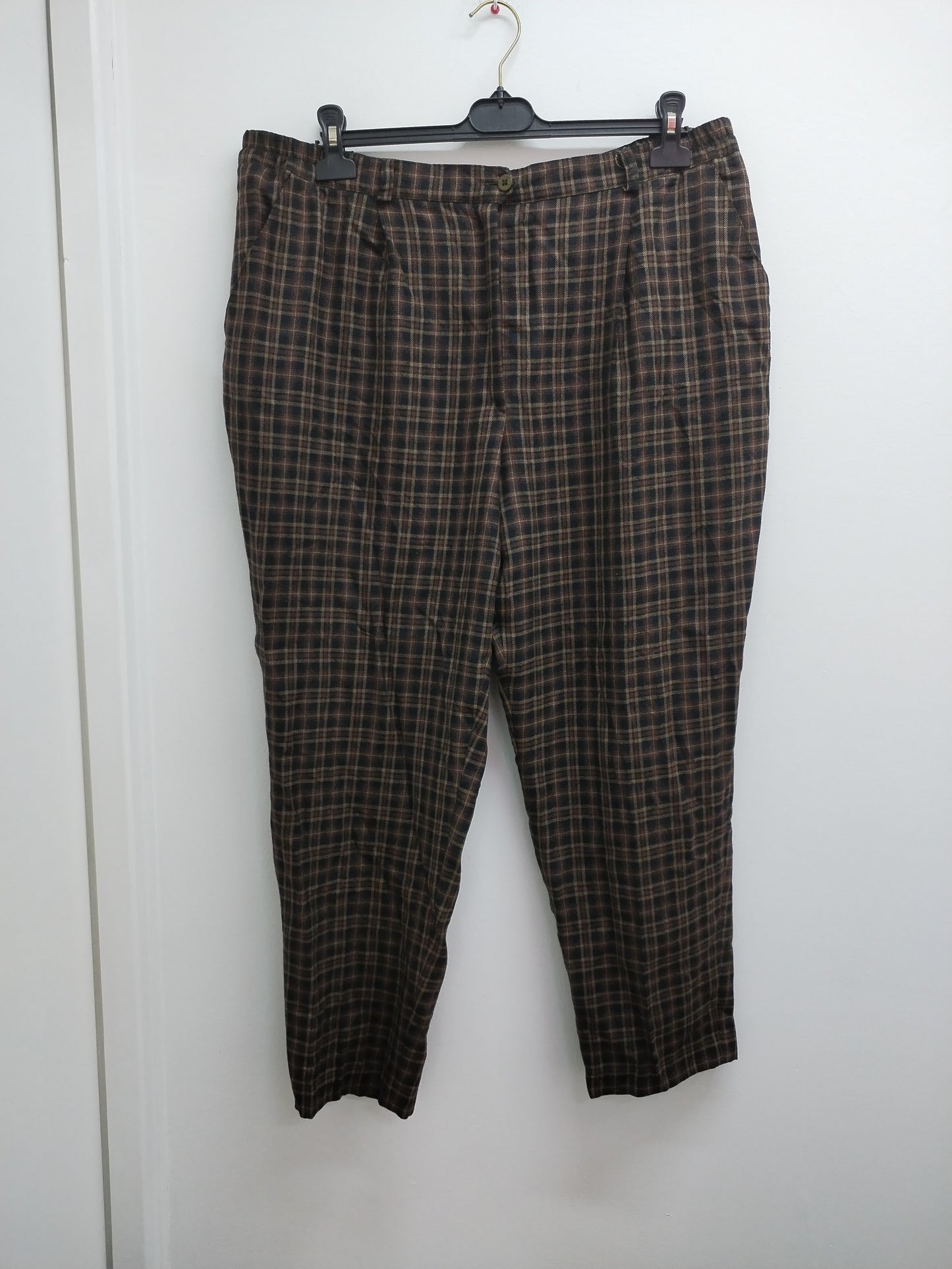 Pantalon Atelier Création GS marron à carreaux Taille 50