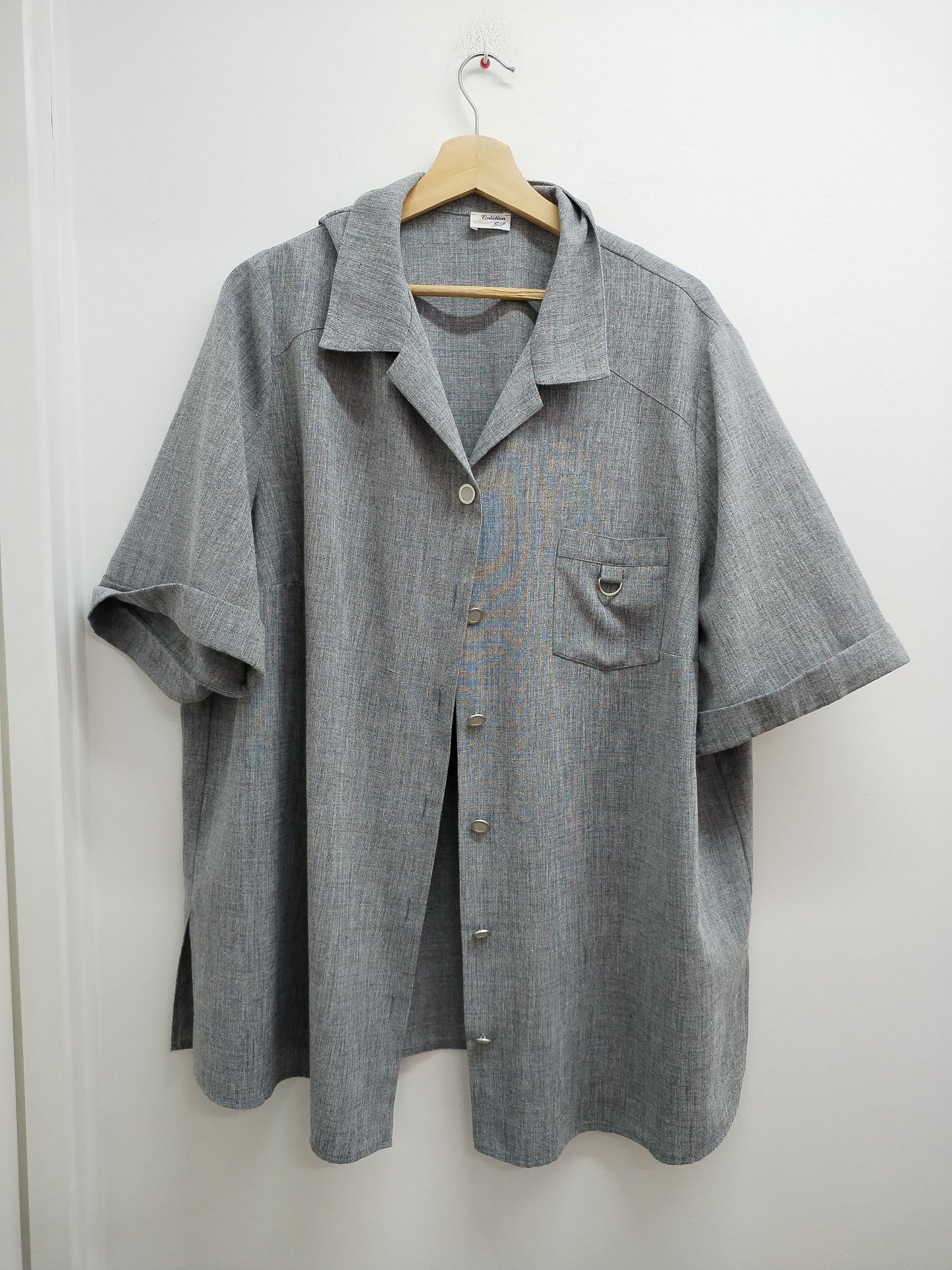 Chemise manches courtes Atelier Création AGS grise chinée Taille 54