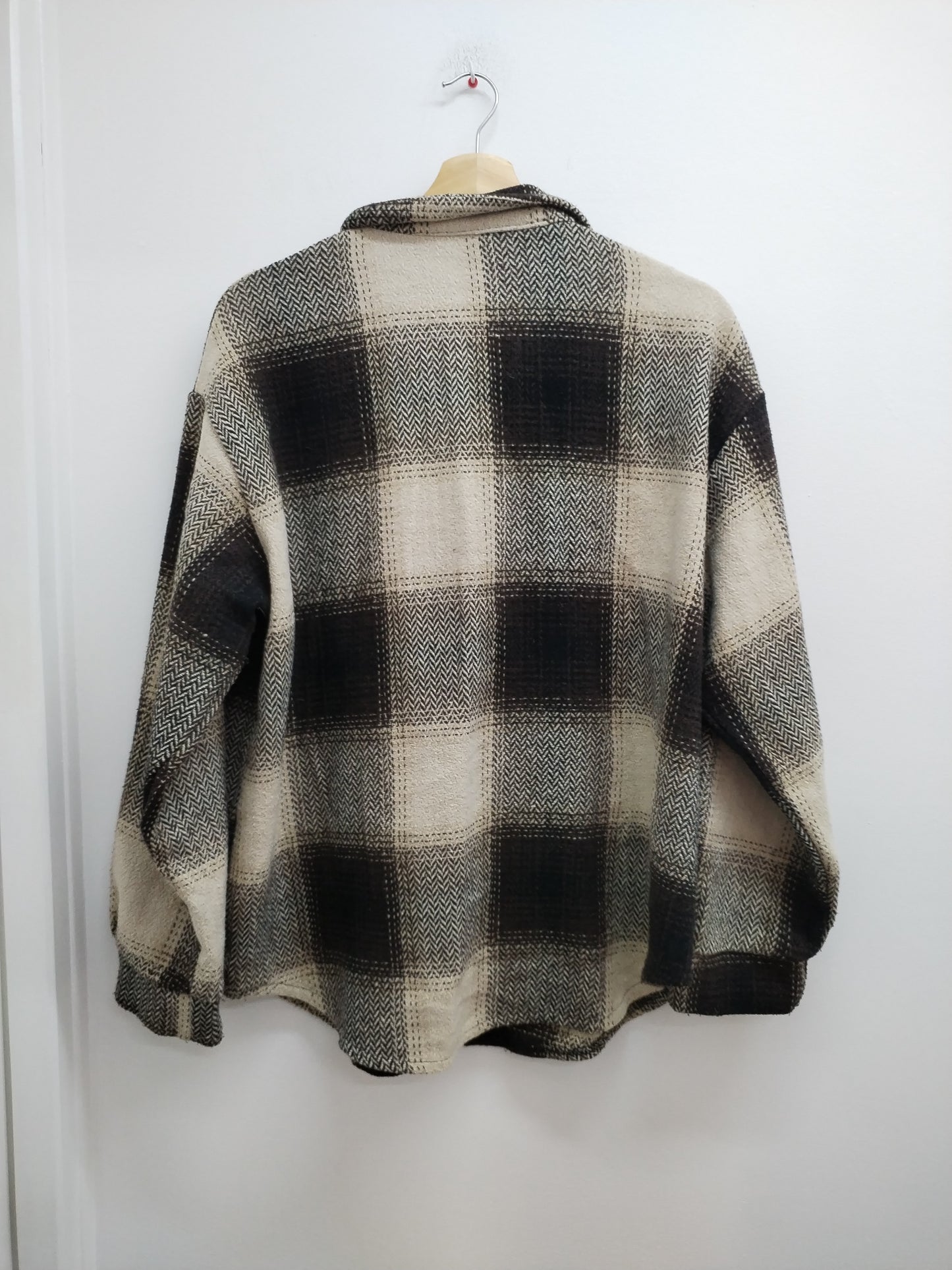 Veste chemise à carreaux beiges et marrons Taille XXL