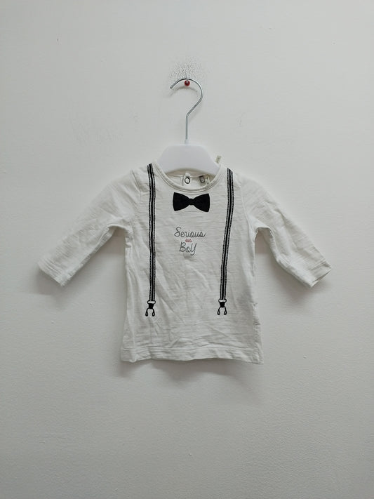 T-shirt manches longues Orchestra blanc avec impression Taille 3 Mois