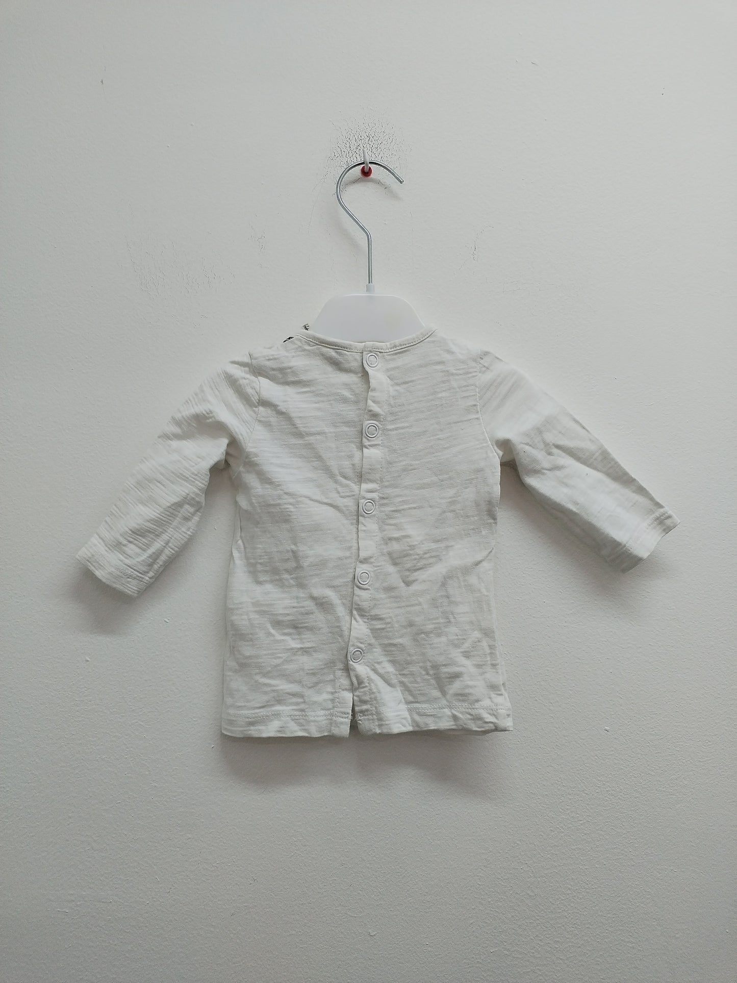 T-shirt manches longues Orchestra blanc avec impression Taille 3 Mois