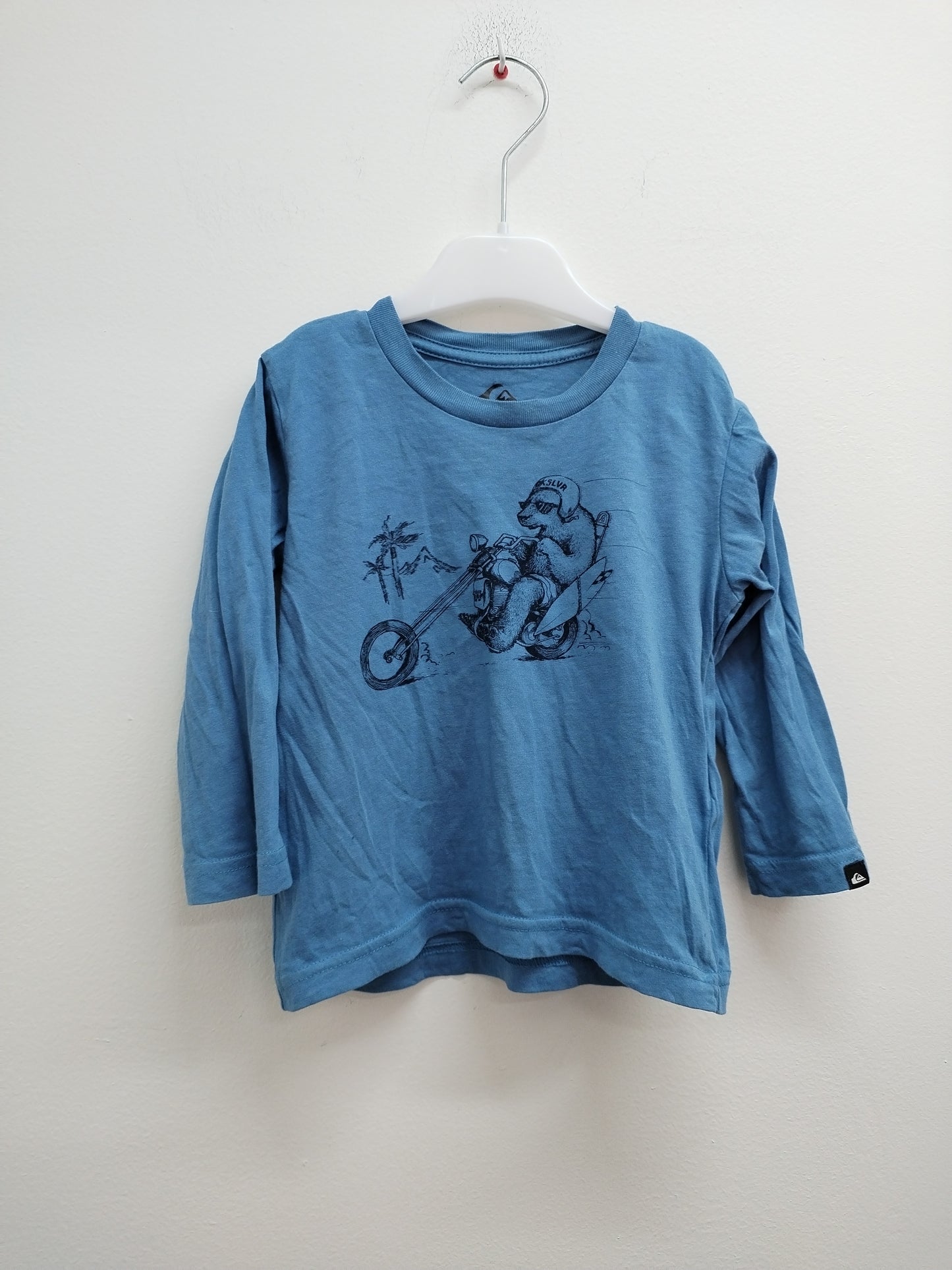 T-shirt manches longues Quiksilver bleu avec impression Taille 12/18 Mois