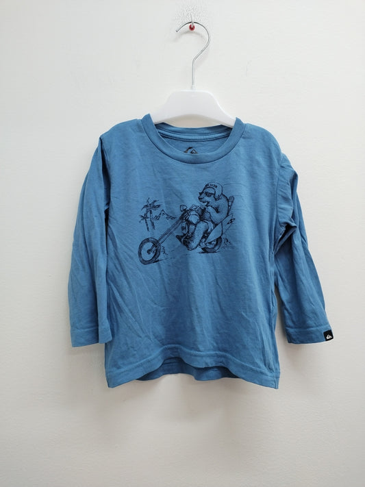 T-shirt manches longues Quiksilver bleu avec impression Taille 12/18 Mois