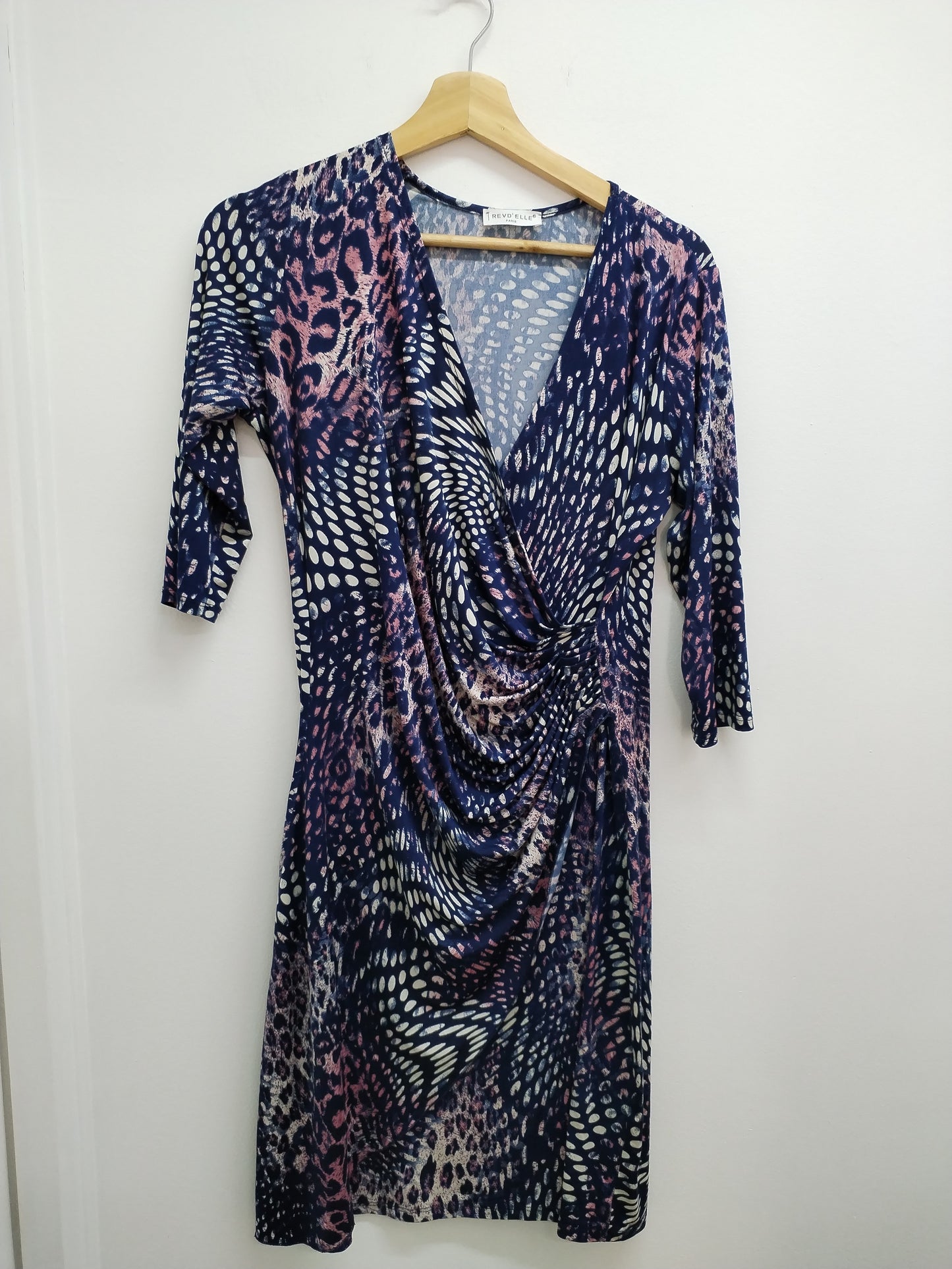 Robe manches 3/4 Revd'elle bleue imprimée Taille M