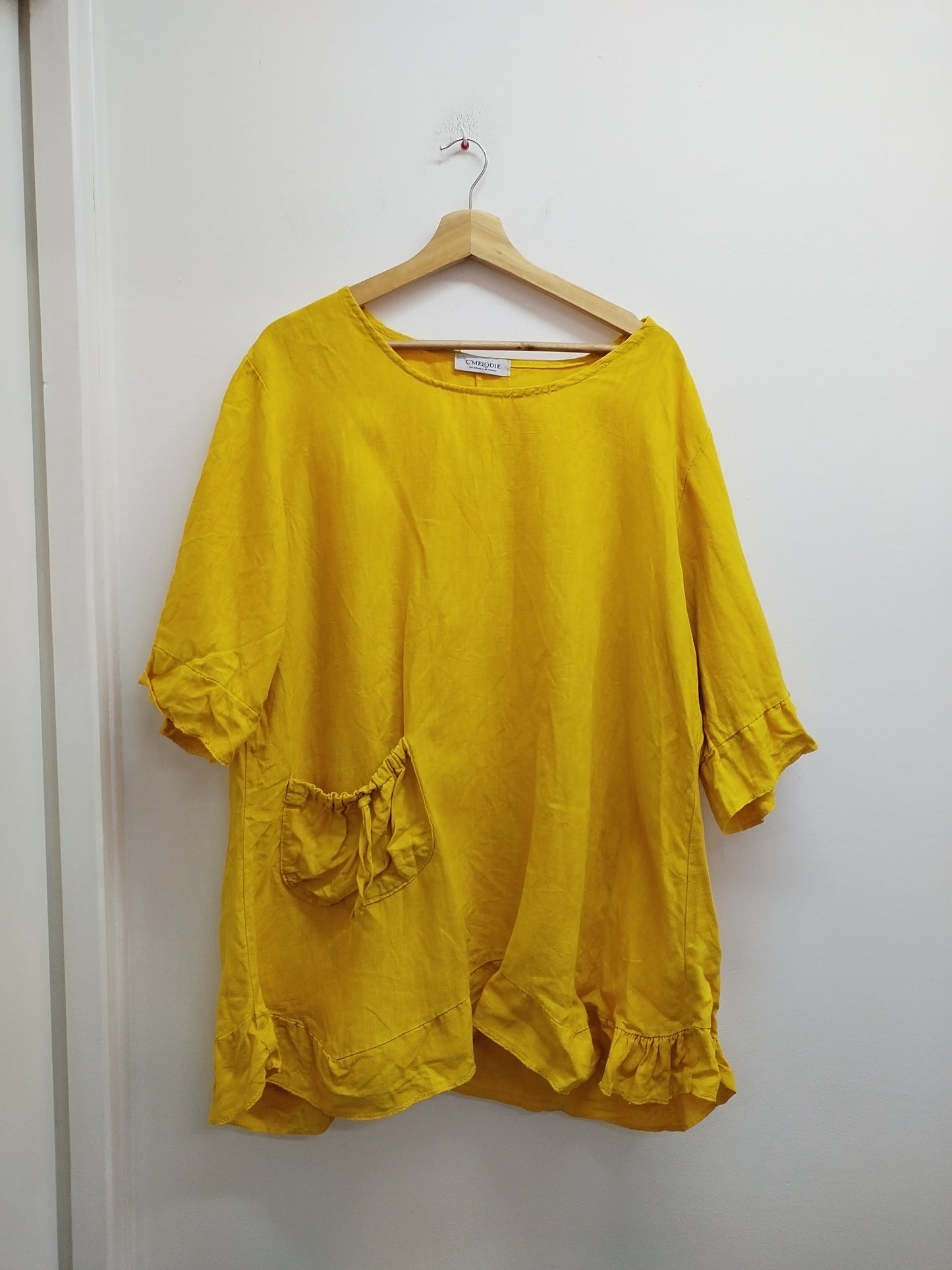 Robe manches 3/4 C'Mélodie jaune Taille XL/XXL