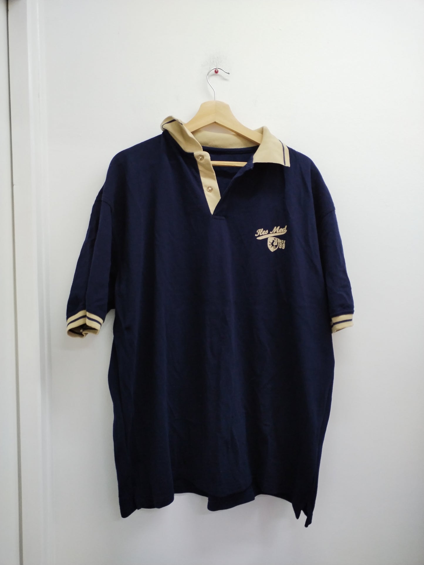 Polo bleu marine et beige Taille 3XL