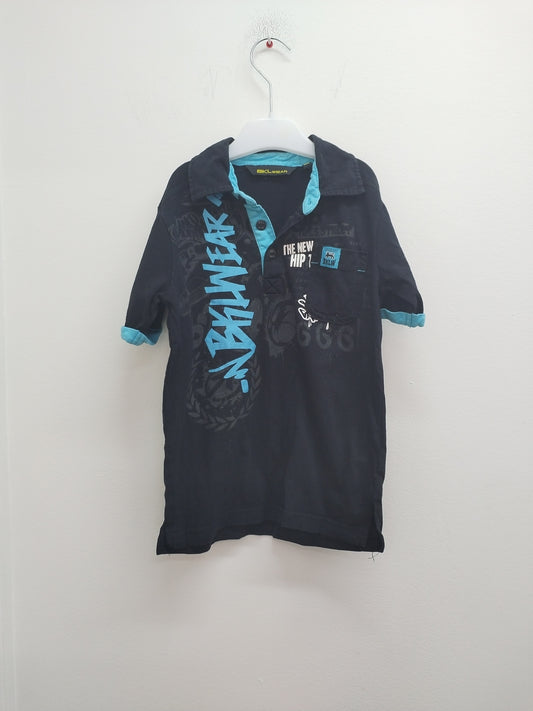 Polo BLK Wear noir et bleu avec impression Taille 6 Ans