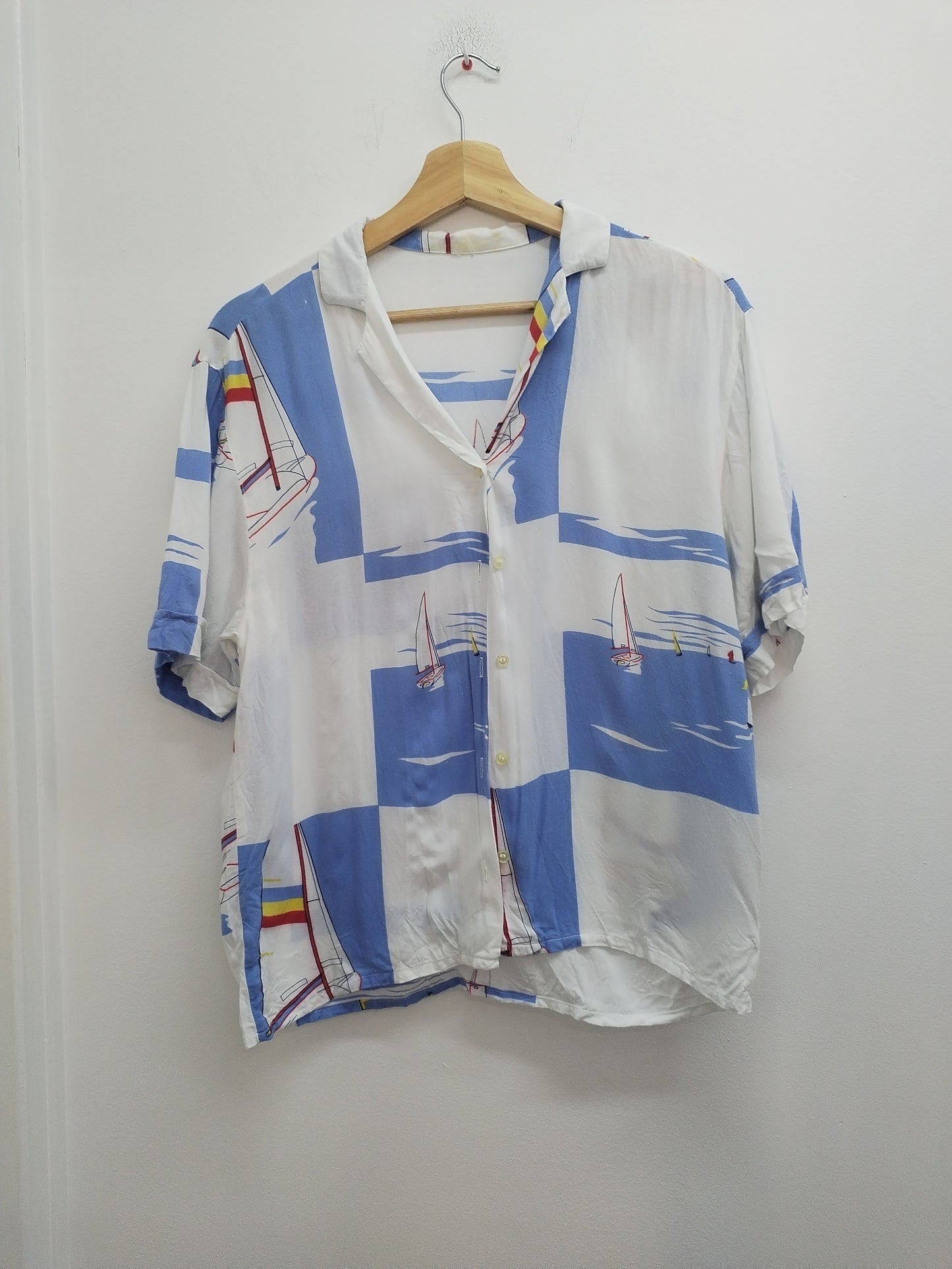 Chemise manches courtes blanche imprimée Taille M