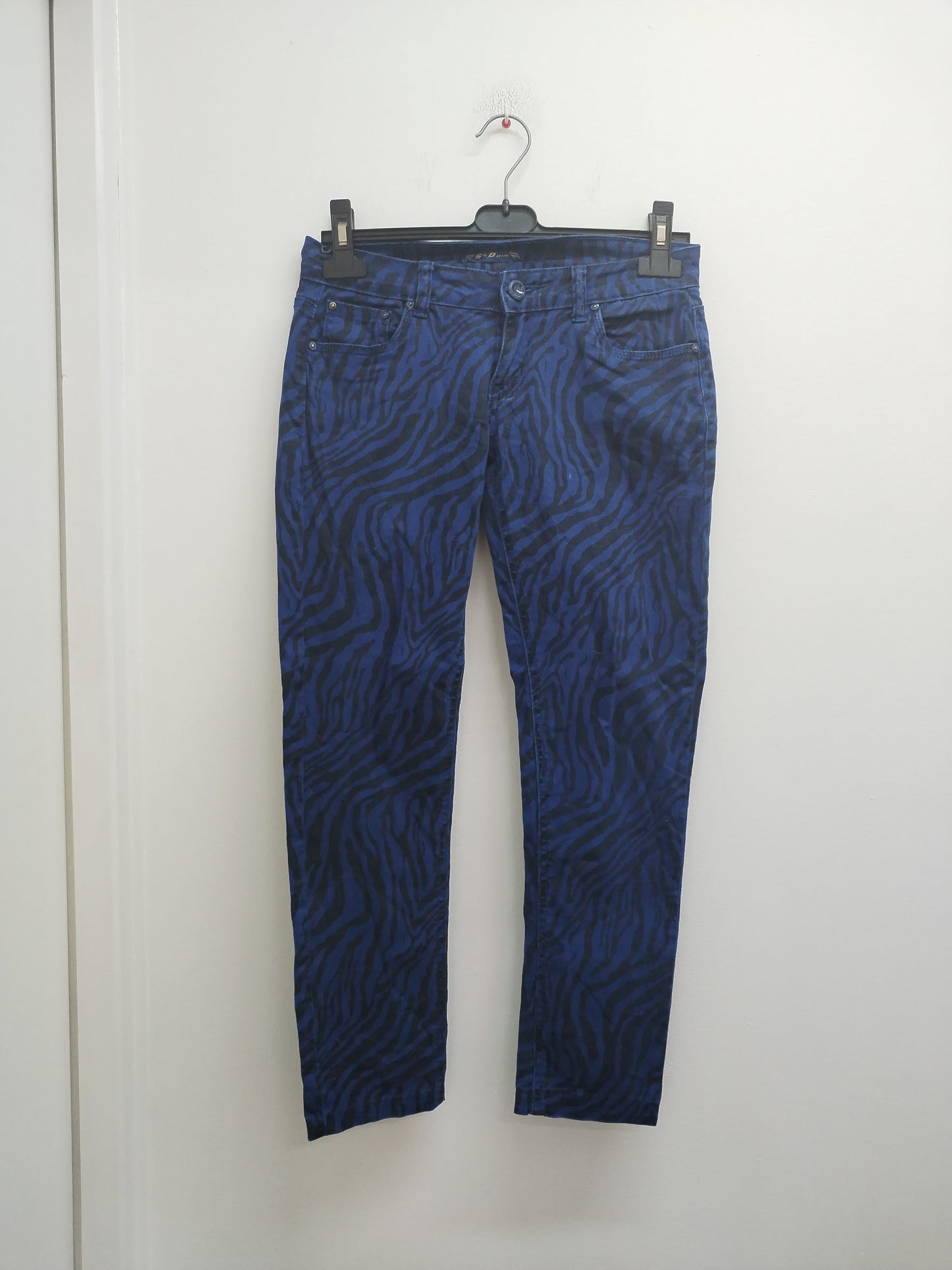 Pantacourt S*D Jeans bleu tigré noir Taille 38
