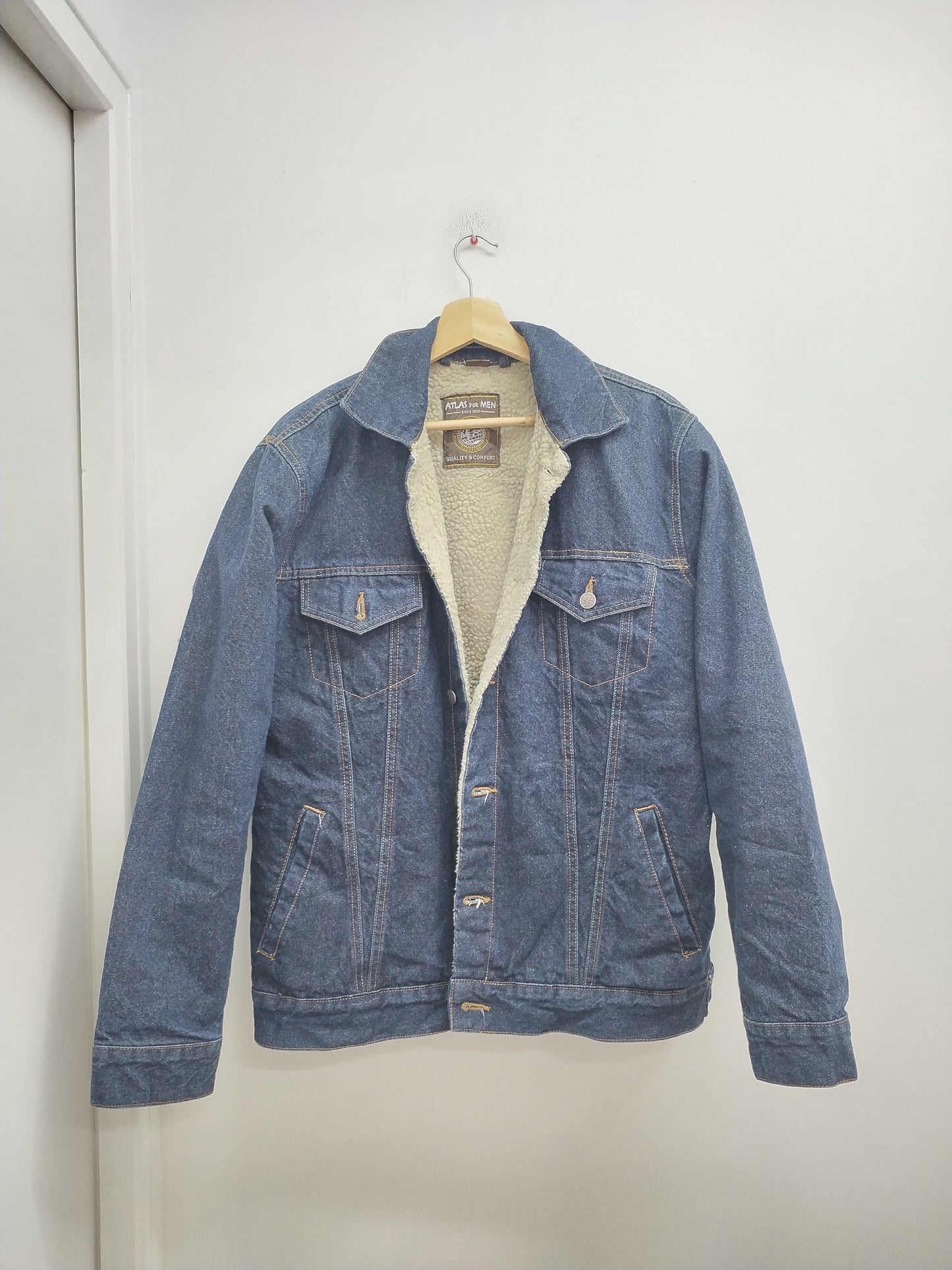 Veste en jeans doublée Atlas For Men bleue Taille L