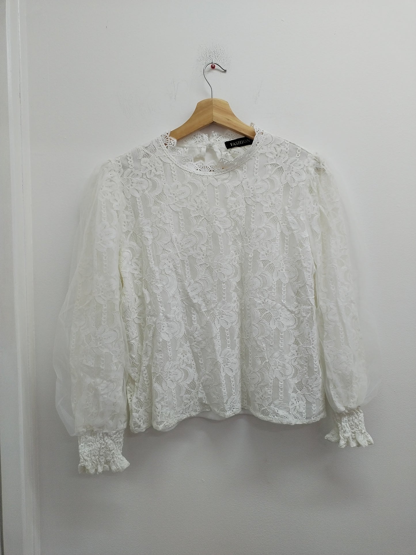 Tunique Fashion en dentelle et tulle blanche Taille L/XL