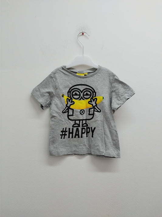 T-shirt Minions gris avec impression Taille 4 Ans