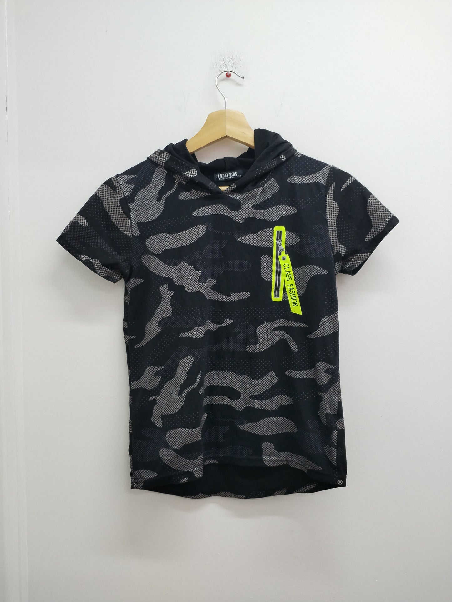 T-shirt avec capuche Dany Kids noir camouflage Taille 12 Ans