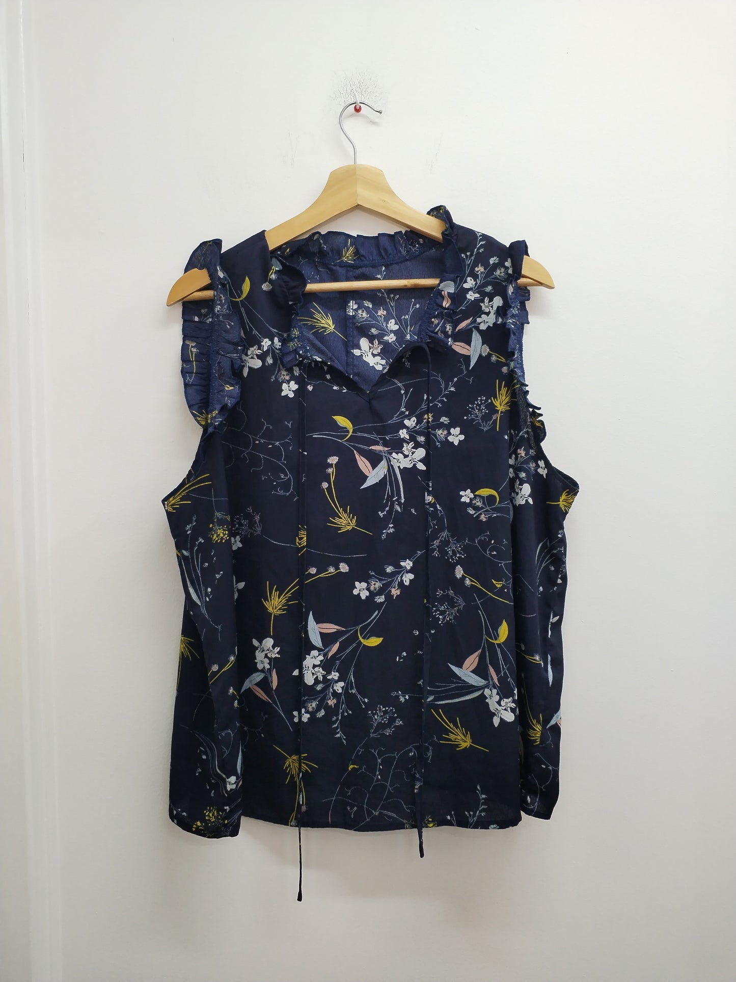 Tunique sans manches marine fleurie Taille XL