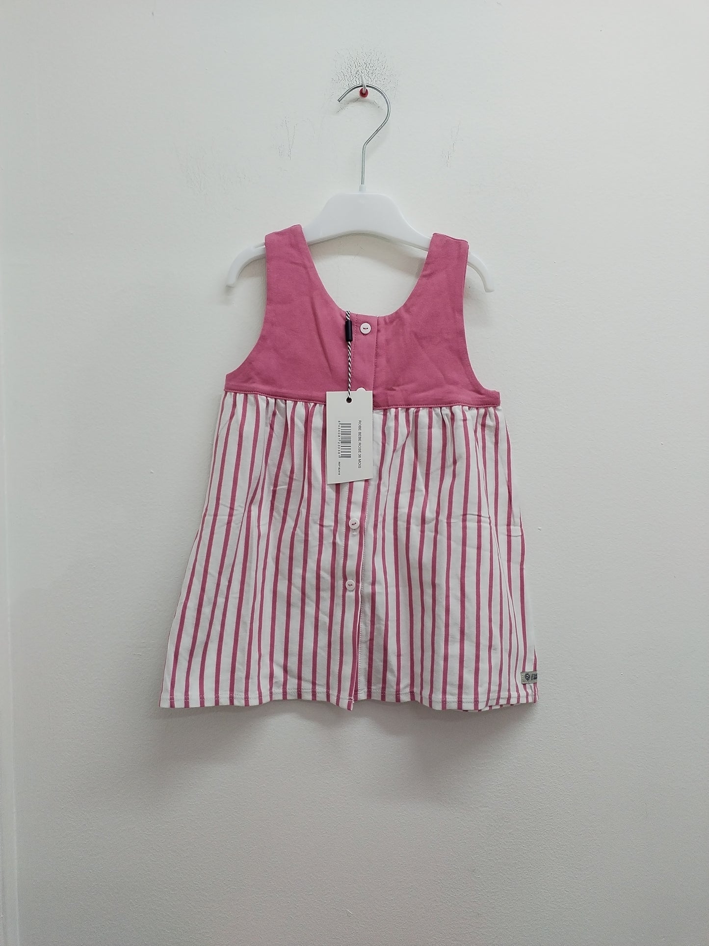 Robe sans manche Les Sauveteurs en Mer rose rayée Taille 36 Mois
