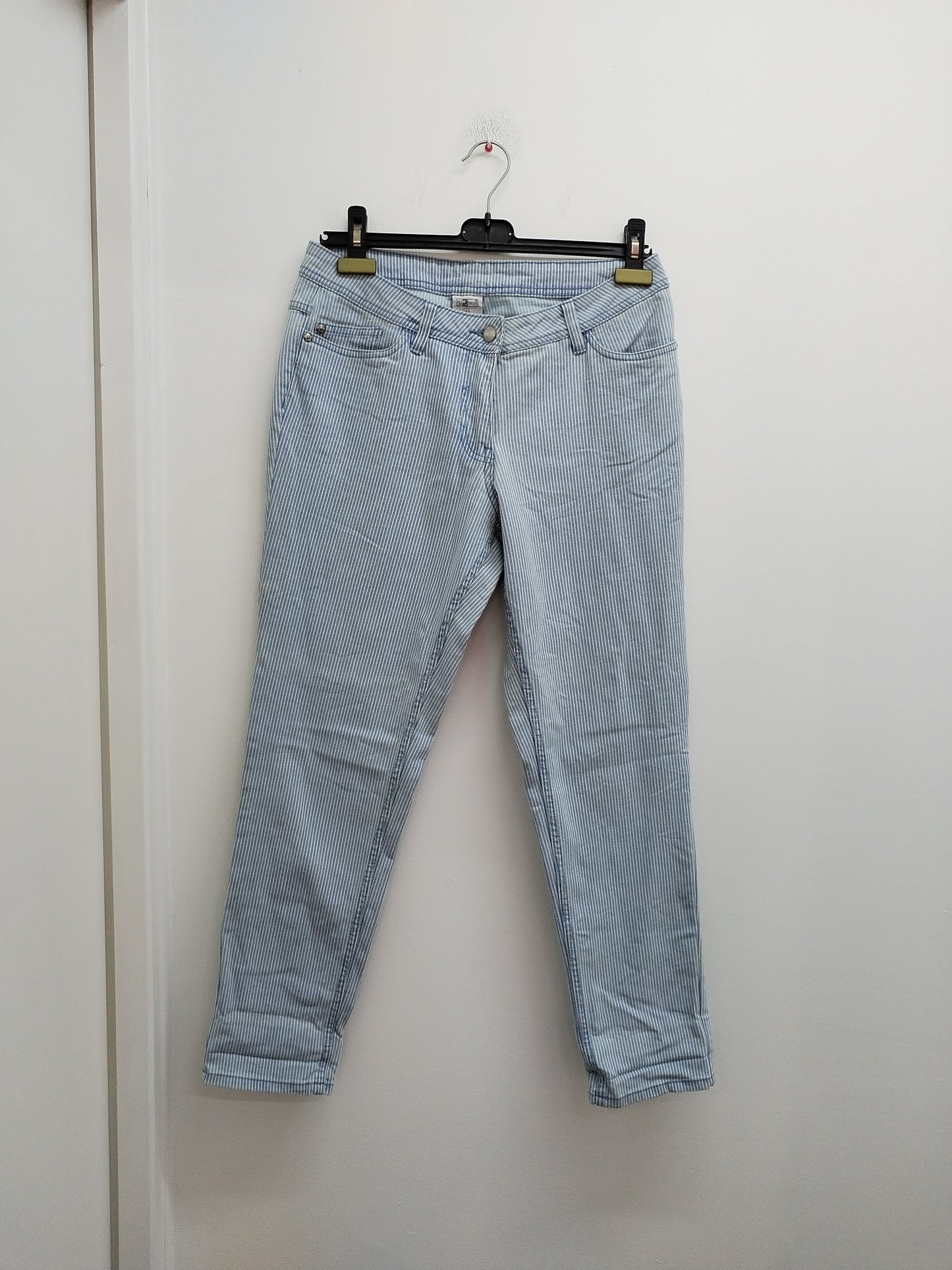 Jeans Up Fashion rayé bleu et blanc Taille 42