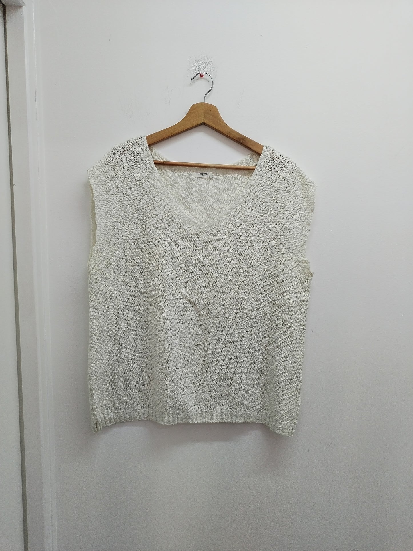 Pull sans manches mailles ajourées Arkitect blanc cassé Taille L