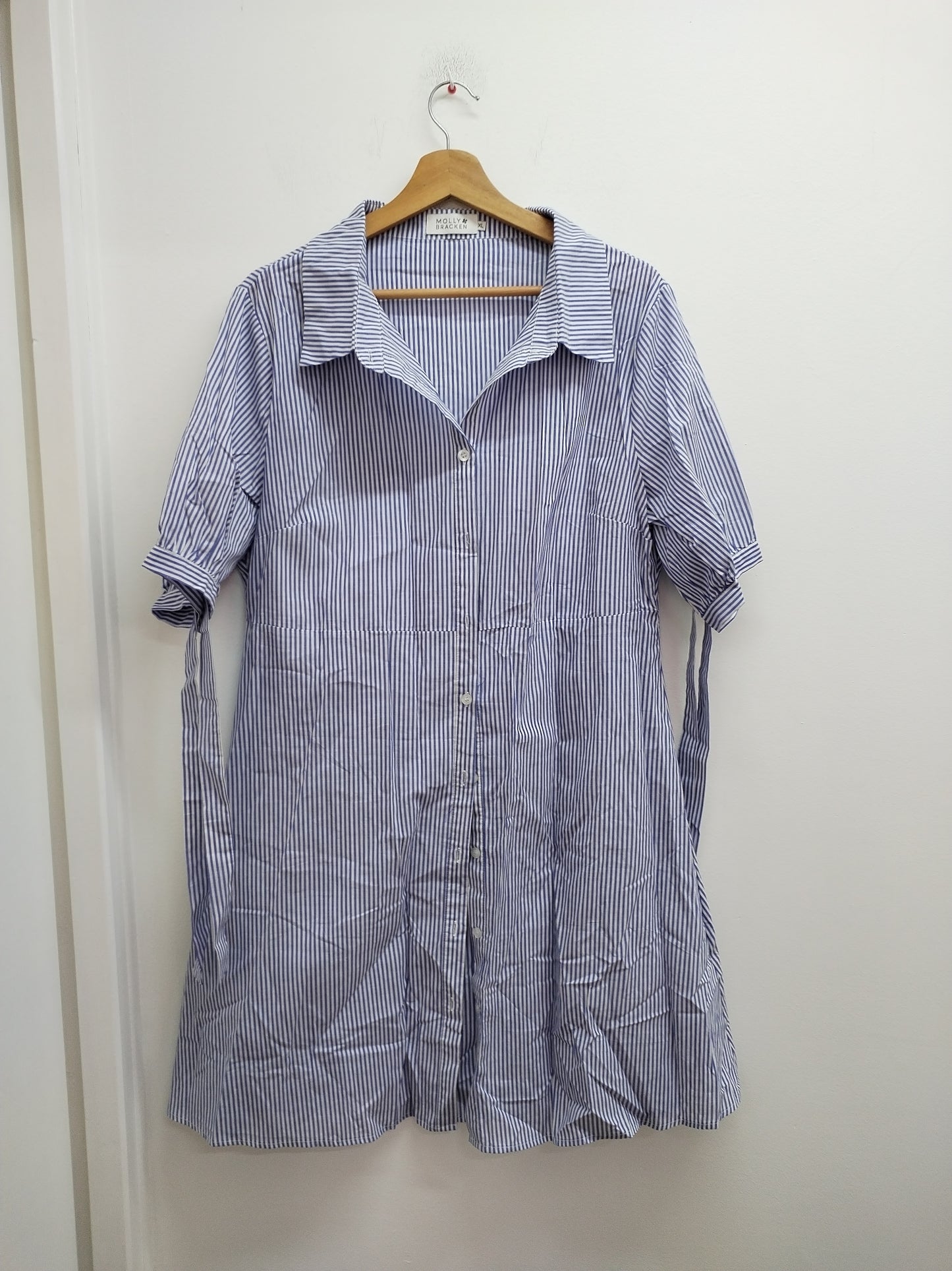 Robe manches courtes Molly Bracken rayée bleue et blanche Taille XL