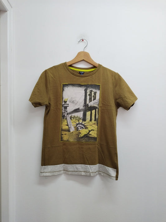 T-shirt Kiabi kaki avec impression Taille 12 Ans