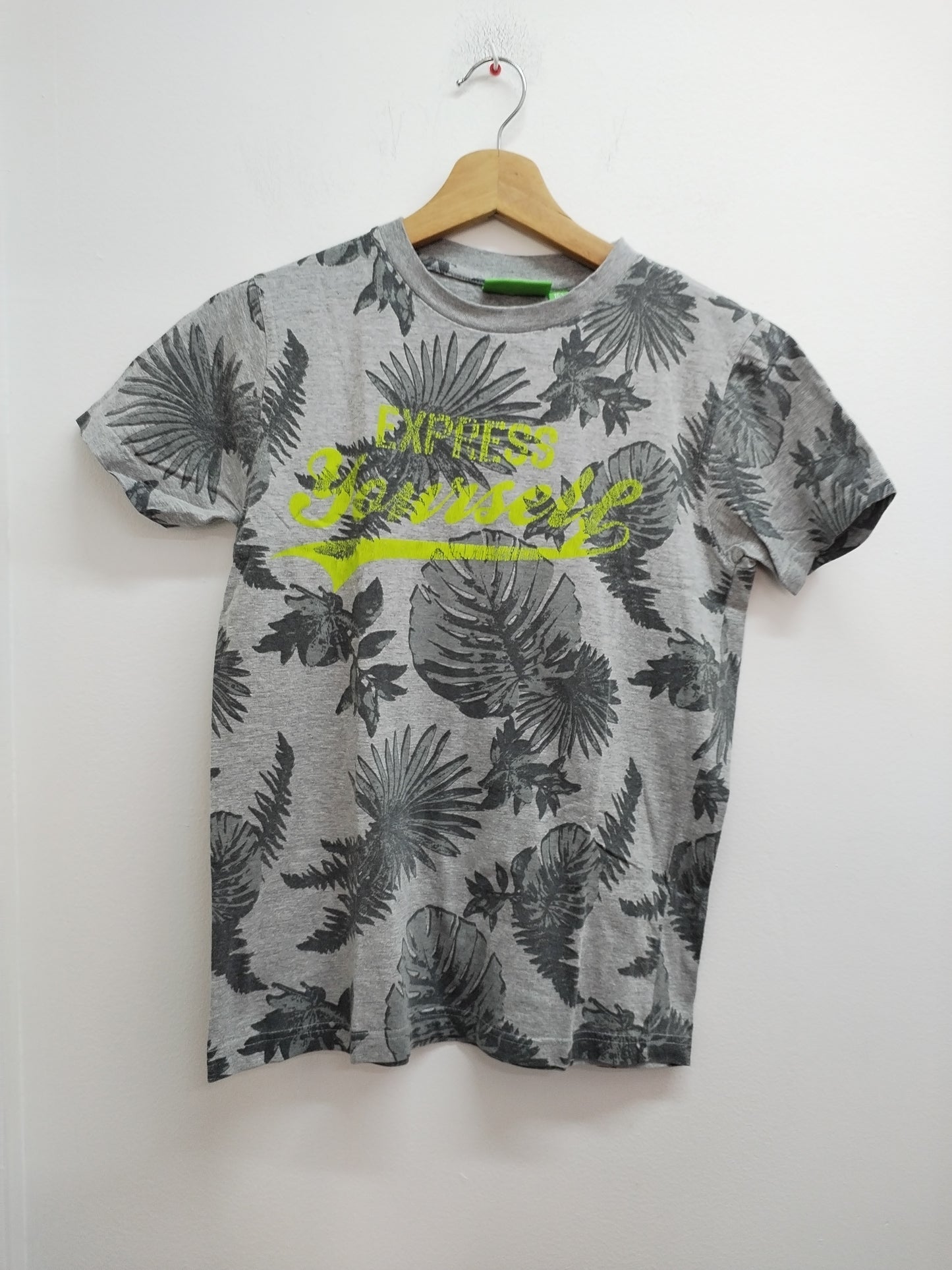 T-shirt Knot So Bad gris à motifs feuilles Taille 12 Ans