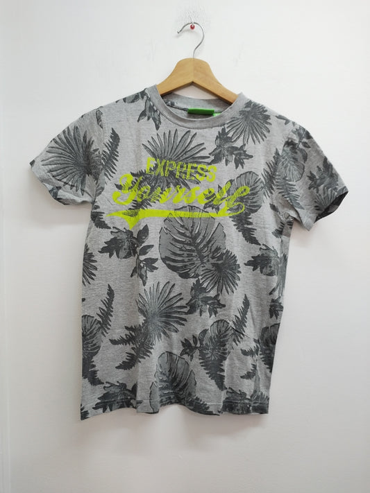 T-shirt Knot So Bad gris à motifs feuilles Taille 12 Ans
