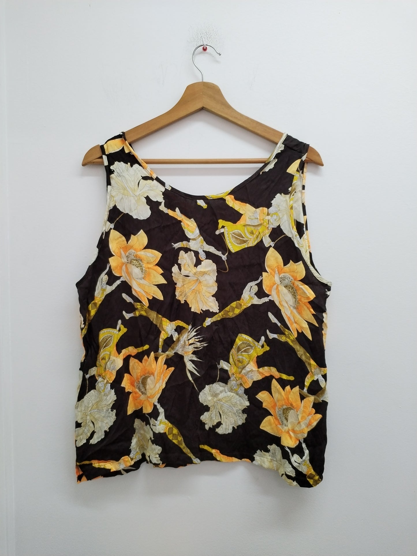 Débardeur Gianni D'Arno marron fleuri Taille L
