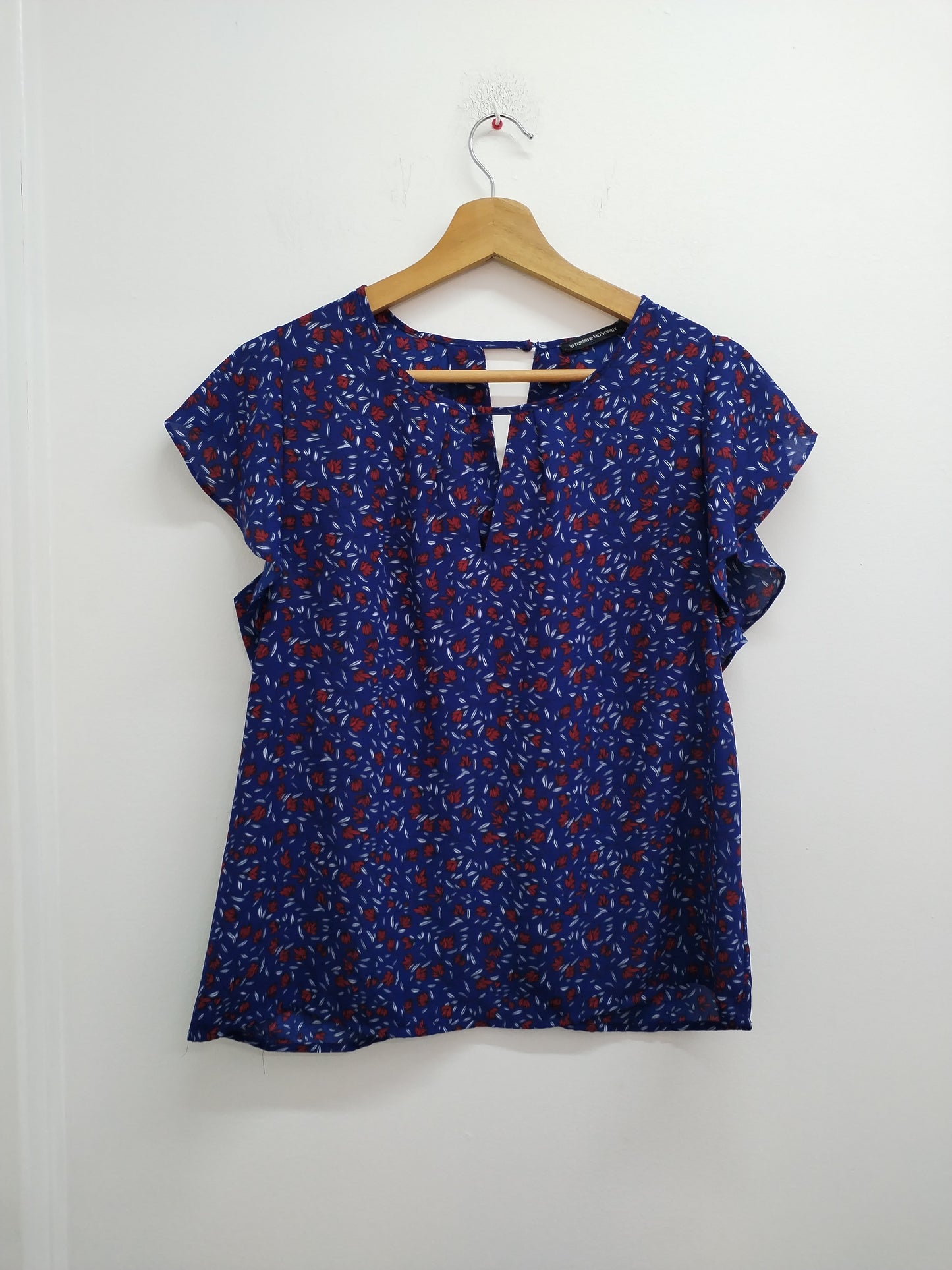 T-shirt fluide Monoprix bleu fleuri Taille 40