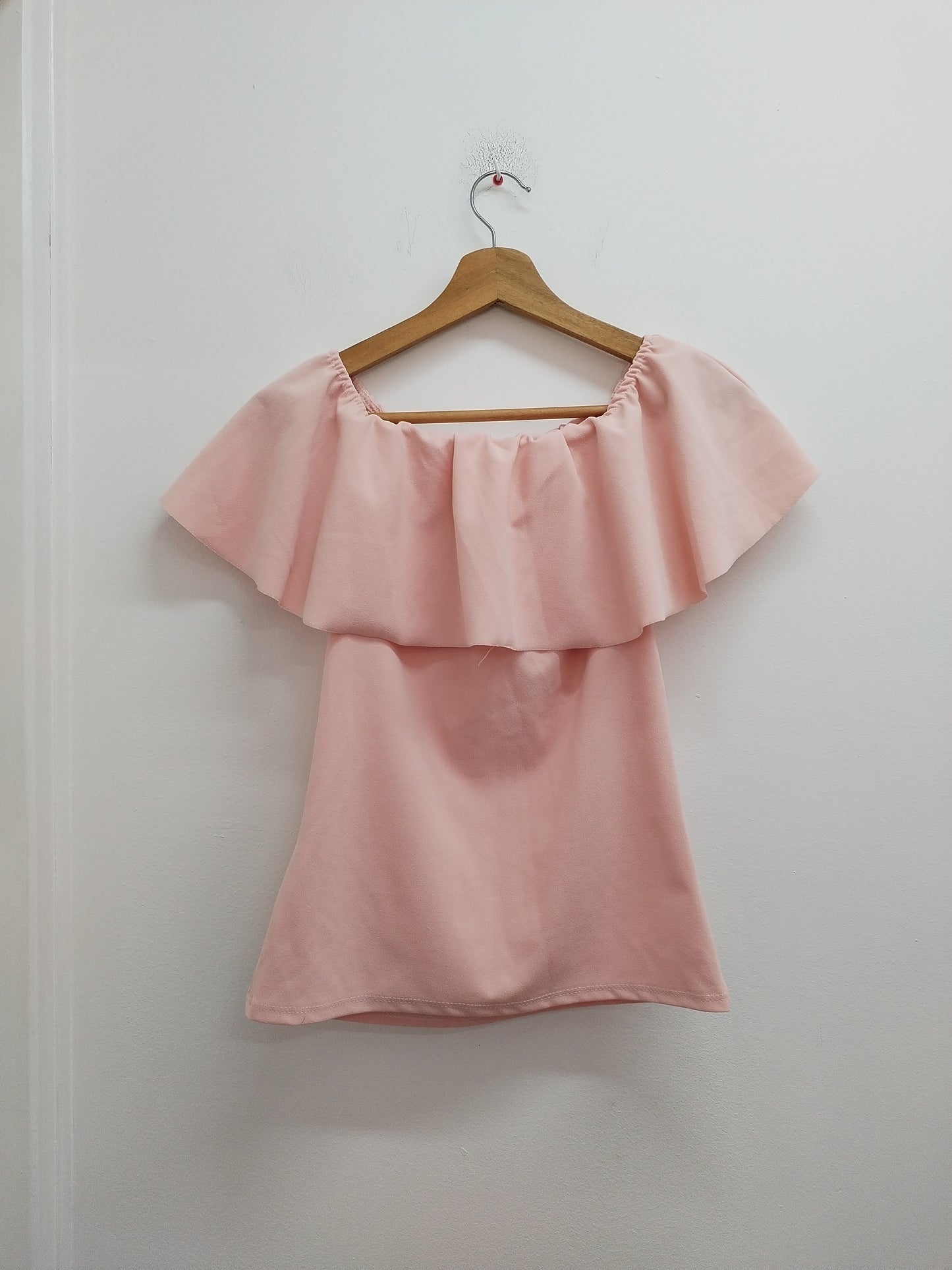 Tunique sans manche avec volant rose Taille S