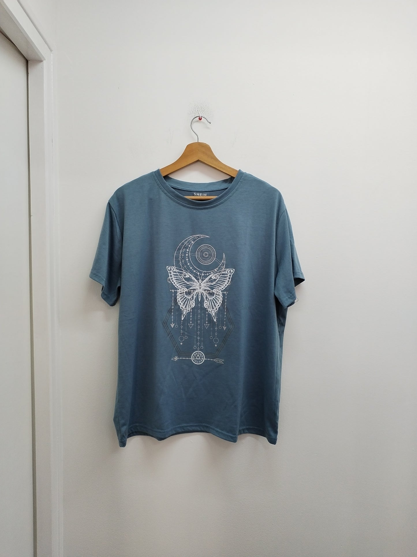 T-shirt Shein bleu avec impression Taille XXL