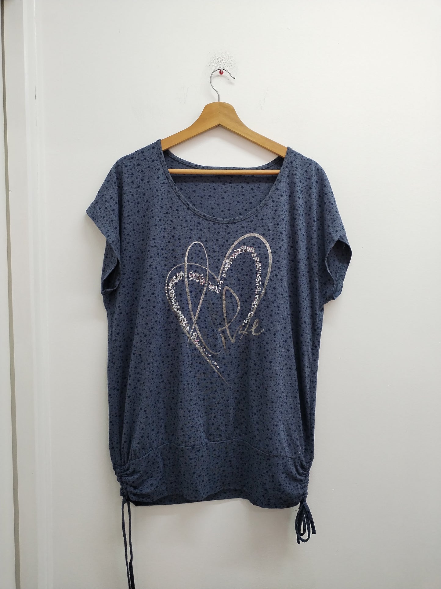 T-shirt M&S Mode gris avec étoiles et impression Taille XL